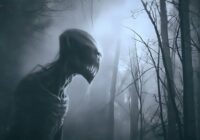 Fog hides the trees, but not his grin—Slender-man waits, where light won’t begin.